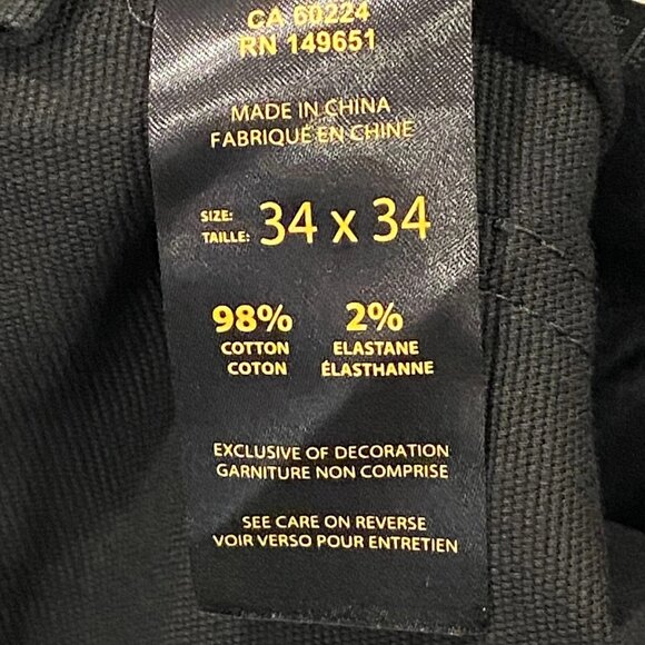 CAT Caterpillar Utility Work Pants Mens 34 x 34 Black Flex Waistband Cell Pocket - Picture 14 of 16